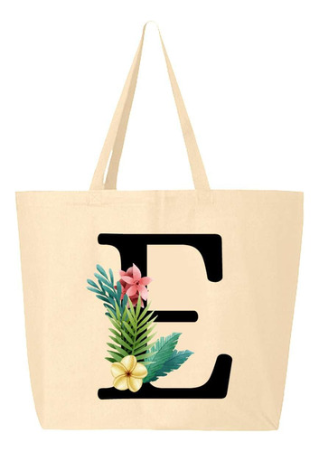 Shop4ever Bolso Mano Floral Jumbo Lona Pesada Reutilizable