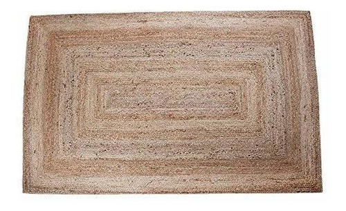 Alfombra De Yute Rectangular Tapete De 243 Centimetros Beige