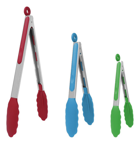 3 Pinzas Para Cocina De Acero Inoxidable Kit, Multicolor