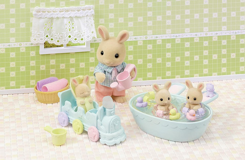 Sylvanian Families Conjunto Hora Do Banho Trigêmeos - Epoch