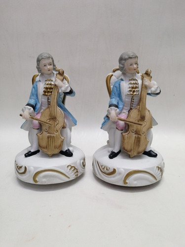 Porcelana Antigua Japan Musical De Cuerda Violinista 1950 