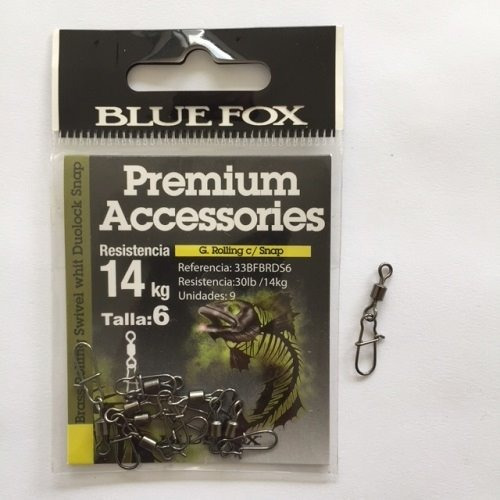 Destorcedor/snap Para Pesca Blue Fox Resistencia 14kg 9 Pzas