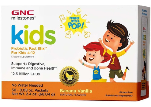 Probiótico Fast Stix Para Niños Gnc 30 Paquetes