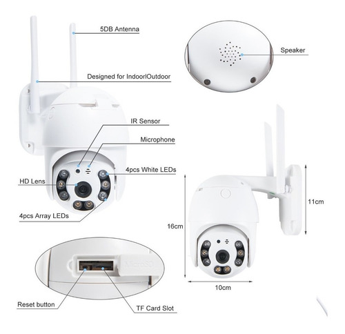 Imagen 2 de 7 de Cámara Inteligente App Icsee Wifi Exterior Con Alarma 3mp