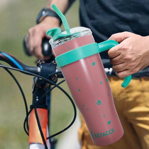 Botella Termo Metal Con Popote Hombre