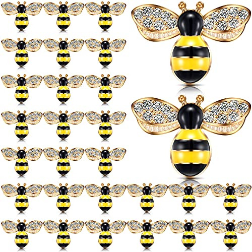 50 Abalorios De Abeja Navideña Con Diamantes De Imitación Es