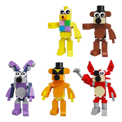 Set 5 Figuras Armables Fnaf Five Nights At Freddys Foxy Chic
