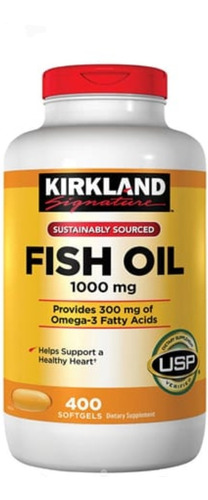 Fish Oil 1000mg Omega 400 Softgels Kirkland Usa