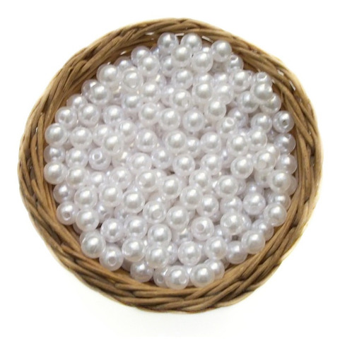 100 Perlas Blancas 8 Mm . Insumos Bijouterie Souvenirs