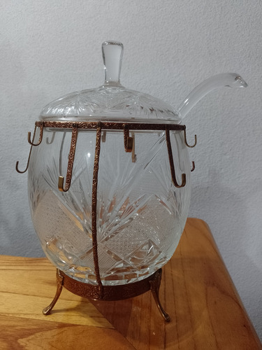 Ponchera De Cristal - Ensaladera De Frutos C/ Bronce
