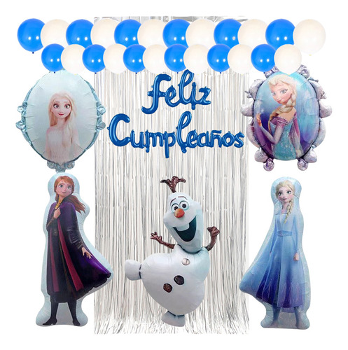 Kit Fiesta Frozen Elsa Olaf Decoracion Globos De Cumpleaños