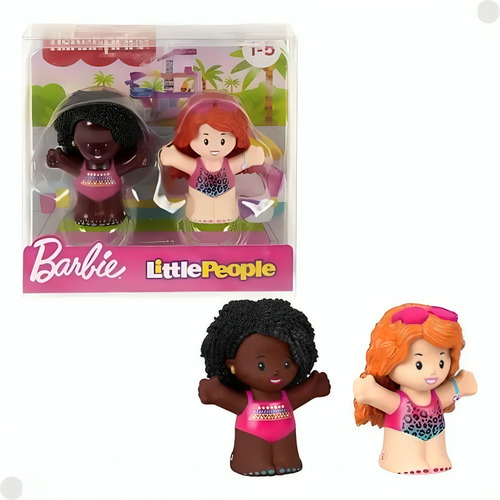 Barbie Pack  Little People Ruiva E Negra Hgp67 Fisher Price