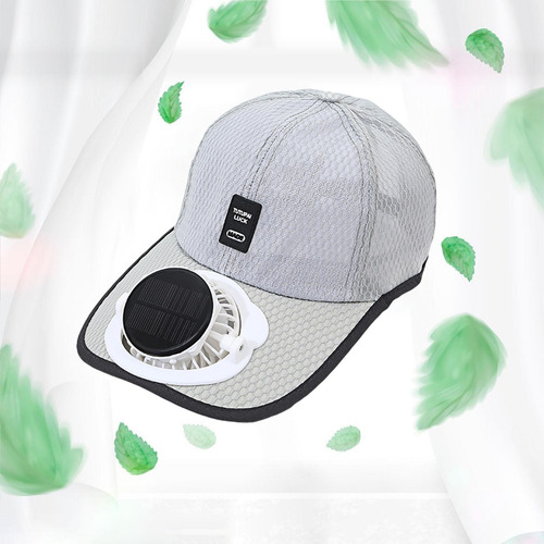 Sombreros De Visera Con Carga Solar/usb Gris Claro