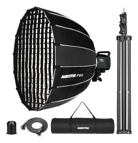 Godox Ms300 Strobe Light Kit, 300w Studio Strobe Flash, Gn58