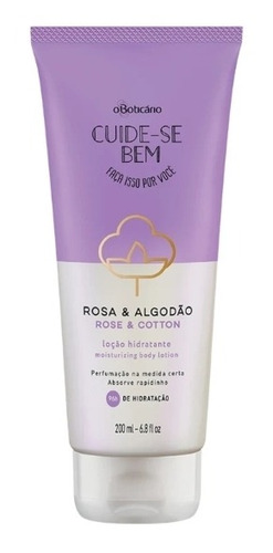 Hidratante Corporal Cuide-se Bem Rosa E Algodão 200ml O Boti