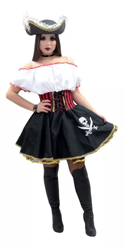 Fantasia Masculina Pirata do Caribe Festa Halloween Carnaval