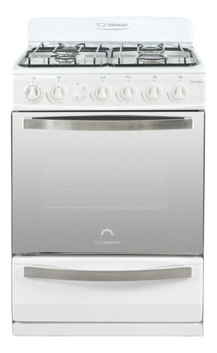 Cocina Ormay Gourmet Evelyn Bl A Gas/eléctrica 4 Hornallas  Blanca 220v Puerta Con Visor 91l