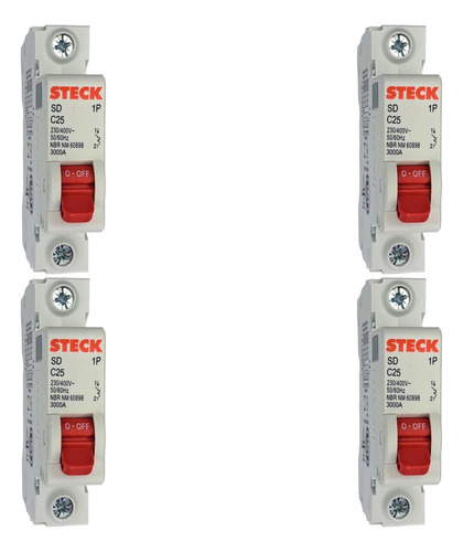 Kit C/4 - Disjuntor Steck ''din'' Unipolar 25a. C