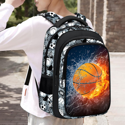 Mochila Escolar Fitvc Grande Ergonomica - Basketball