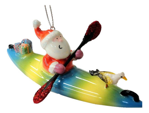 Cape Shore Santa On Kayak Adorno Navidad