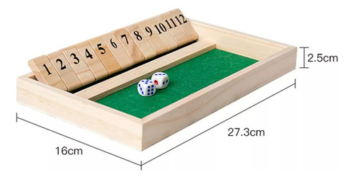 F Para Juego De Dados De Madera Cierra La Caja, Tablero De