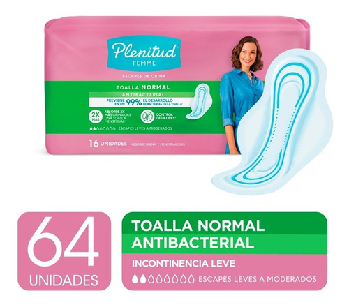 Plenitud Toalla Normal Femme X 16 Unidades Pack X 4