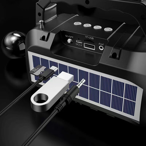 New Bocina Bluetooth De 3 Con Linterna Y Panel Solar