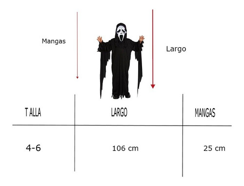 Imagen 2 de 9 de Disfraz Scream Con Mascara Niño