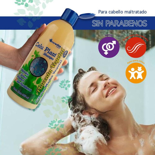  Shampoo Sin Sal Con Placenta Vegetal + Celulas Madre 950ml