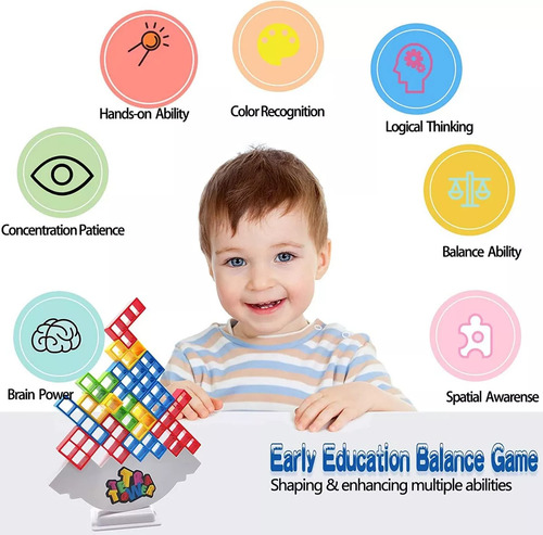 .edificio Building Block Toy Balance Tetra Tower Apilado