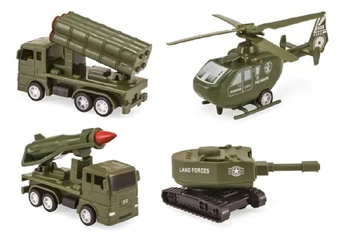 Cenário Exército C/ Acessórios E Veículos Forças Armadas Cor Verde