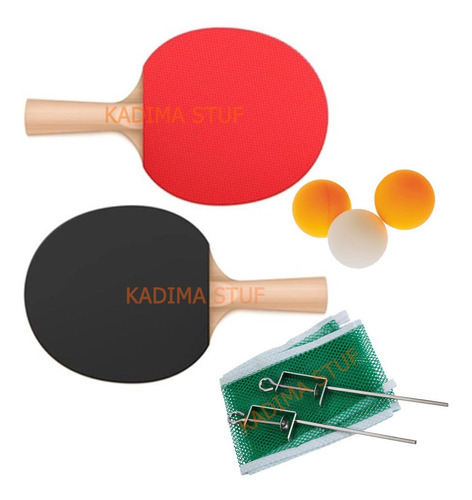 Set Ping Pong 2 Paletas 3 Pelotitas Red Y Soporte Rocket