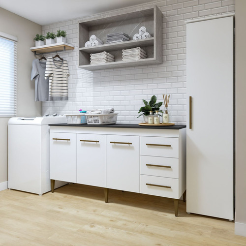 Lavanderia Modulada 1 Armário Multiuso E Balcão Osasco