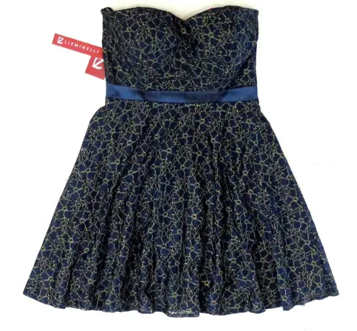 Vestido liz minelli negro con flores hot sale
