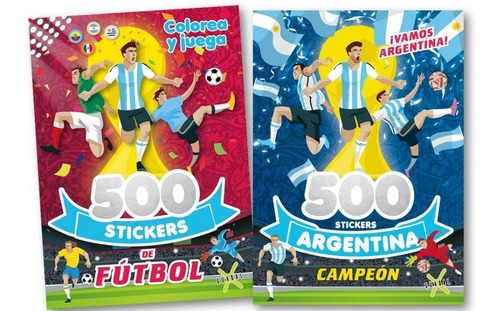 * 2 Libros 500 Stickers De Futbol + Argentina Campeon *