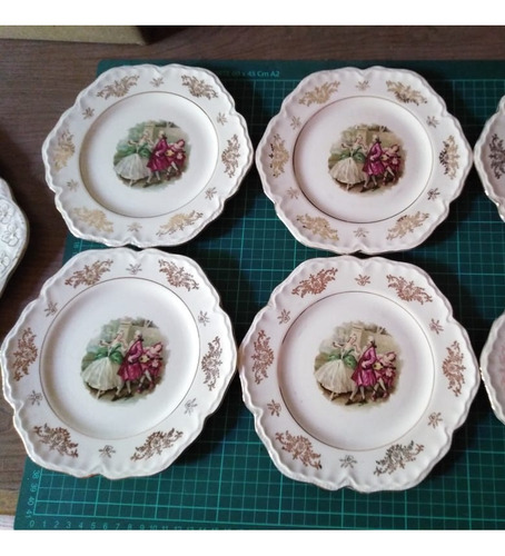 7 Antiguos Platos Porcelana Vogt