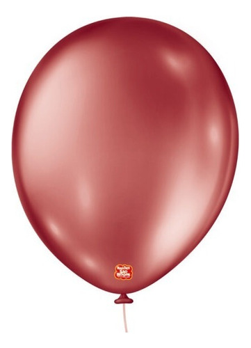 Balão Bexiga São Roque Metalizada N°11 Metallic Ballons C/25 Cor Vermelho