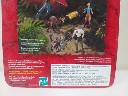 Billy Brennan & Pteranodon Jurassic Park 3 Hasbro 2001 (Usado)