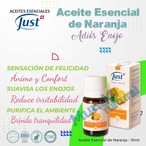 Imagen 2 de 7 de Aceite De Naranja Just 10ml Producto Original Swiss Just