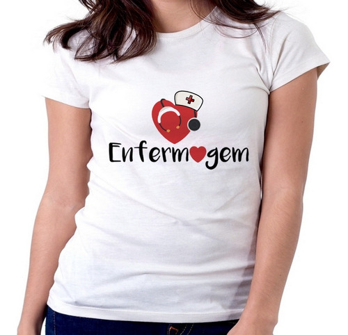 Blusa Camiseta Feminina Baby Look Enfermagem Love Esteto