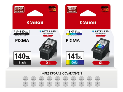 Kit Cartuchos Canon Pg140xl Cl141xl Mg3510 Mg3610 Mg4110