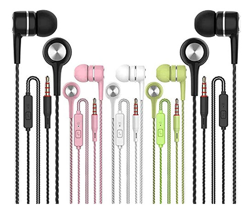 Auriculares Auriculares Con Micrófono, 5 Paquetes De Auricul