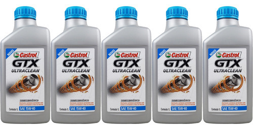 5 Oleo Castrol Gtx Ultraclean 15w40 Semissintético