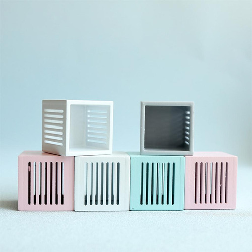 2 Artesanías Cubo Madera Cajón Muebles De Rosa