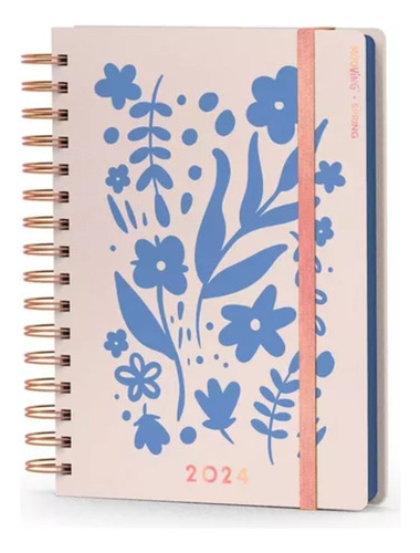 Agenda Mooving Spring DIARIA 15X21 Flores Año 2024