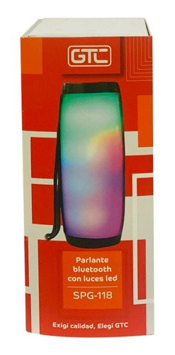 Imagen 6 de 6 de Parlante Bluetooth Gtc Con Luces Rgb Spg-118