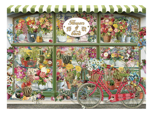 Rompecabezas Tienda De Flores Y Cactaceas 275 Pz Cobble Hill Cactus Y Bicicleta