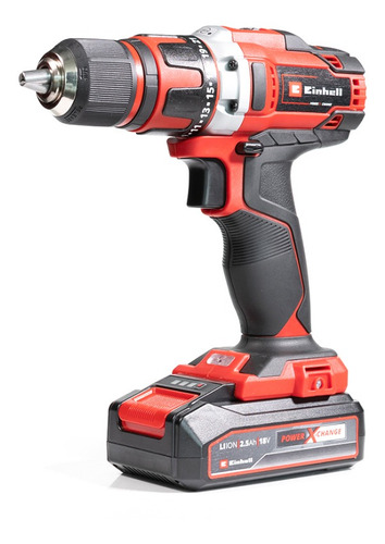 Imagen 3 de 6 de Taladro inalámbrico de 13mm Einhell TE-CD 18/40 Li +69 18V con maletín de transporte + kit 69 accesorios