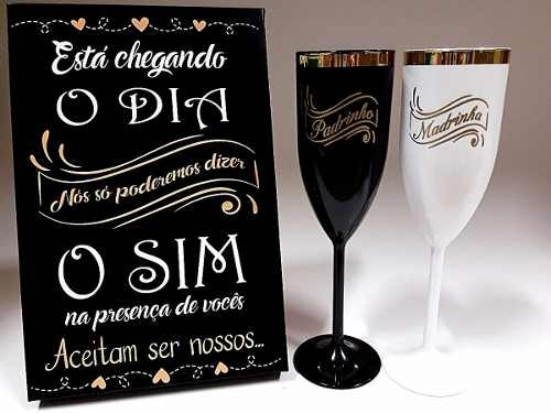 Imagem 3 de 7 de Convite Madrinha Padrinho Noivado Casamento Lembrança