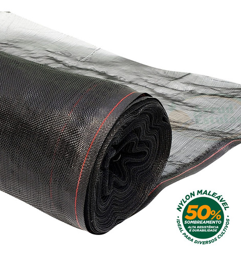 Imagem 1 de 9 de Tela Sombrite Nylon Preta Proteção Estufa Horta 50% 3x90m